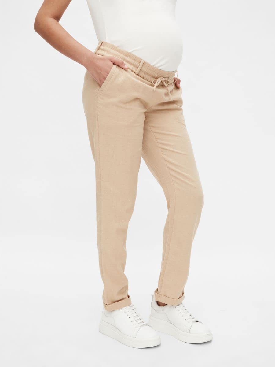mamalicious-damen-mlbeach-woven-string-pant-hose-umstandshose-mit-tunnelzug image 3