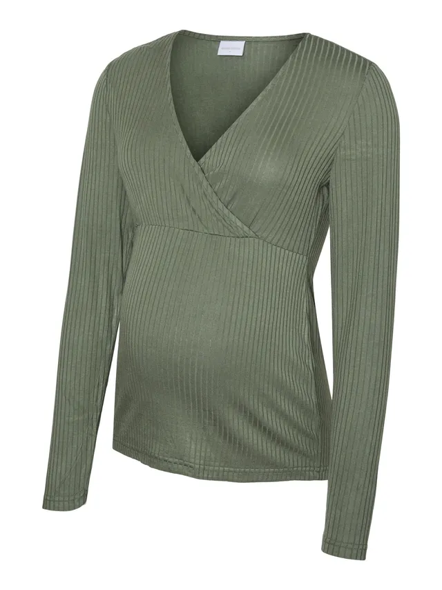 mamalicious-stillbluse-mlpilar-mit-v-ausschnitt-und-wickeloptik-lang-rmelig-norm image 1