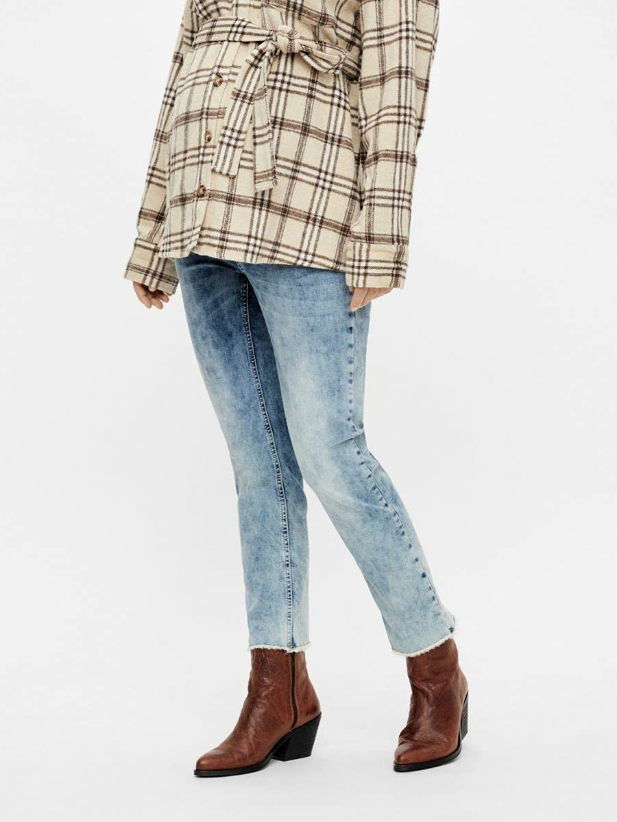 mamalicious-damen-mltrinity-cropped-slim-a-jeans-umstandsjeans-mit-elastischem-b image 3