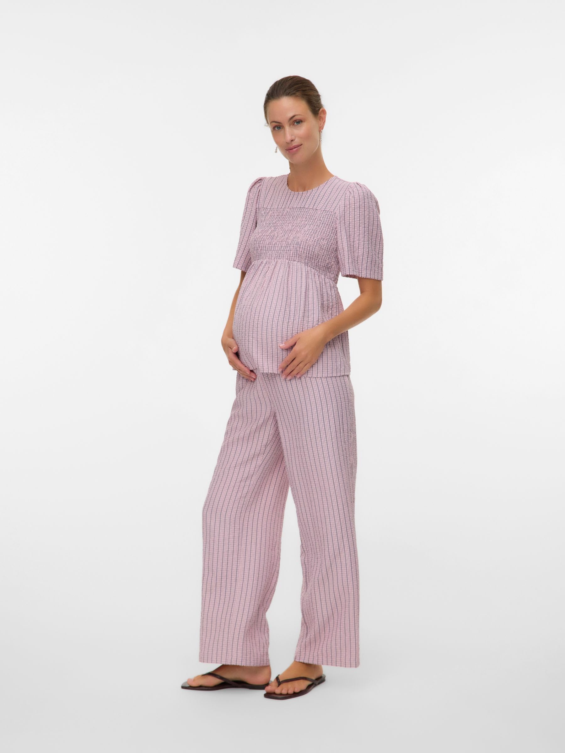 mamalicious-umstandsbluse-normal-geschnitten-rundhals-halbarm-volumin-ser-armsch image 4