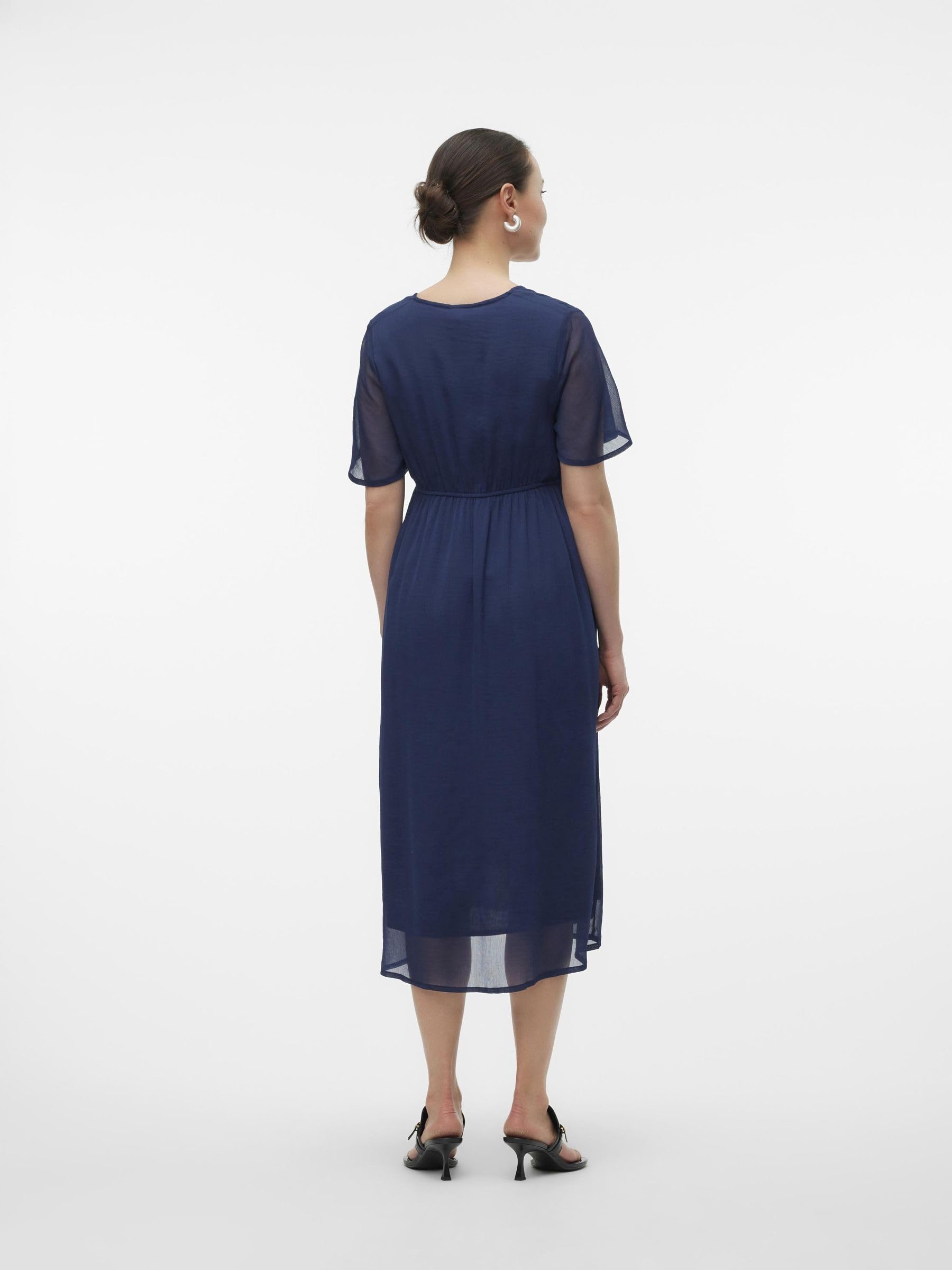 mamalicious-mluna-umstandskleid-party-kleid-mit-kurzarm-v-ausschnitt-und-midi-l- image 3