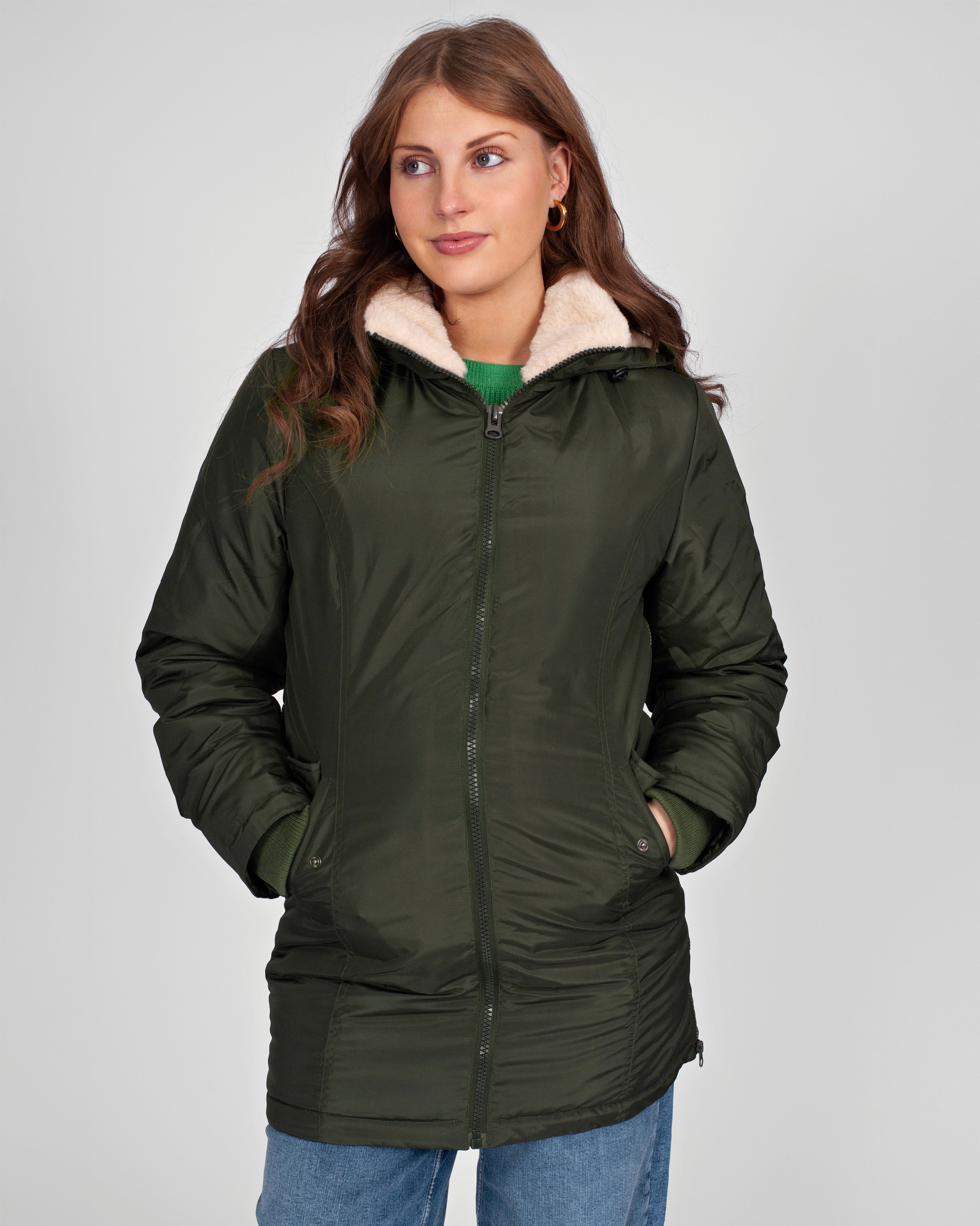 love2wait-3-in-1-babycarrier-mantel-yara-olive-umstandsmantel-mit-babytrage-funk image 5