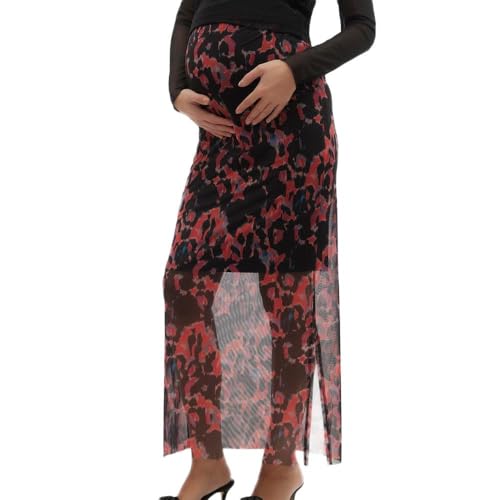 mamalicious-lella-damenrock-schwarz-rot-hohe-taille-bedruckt image 4