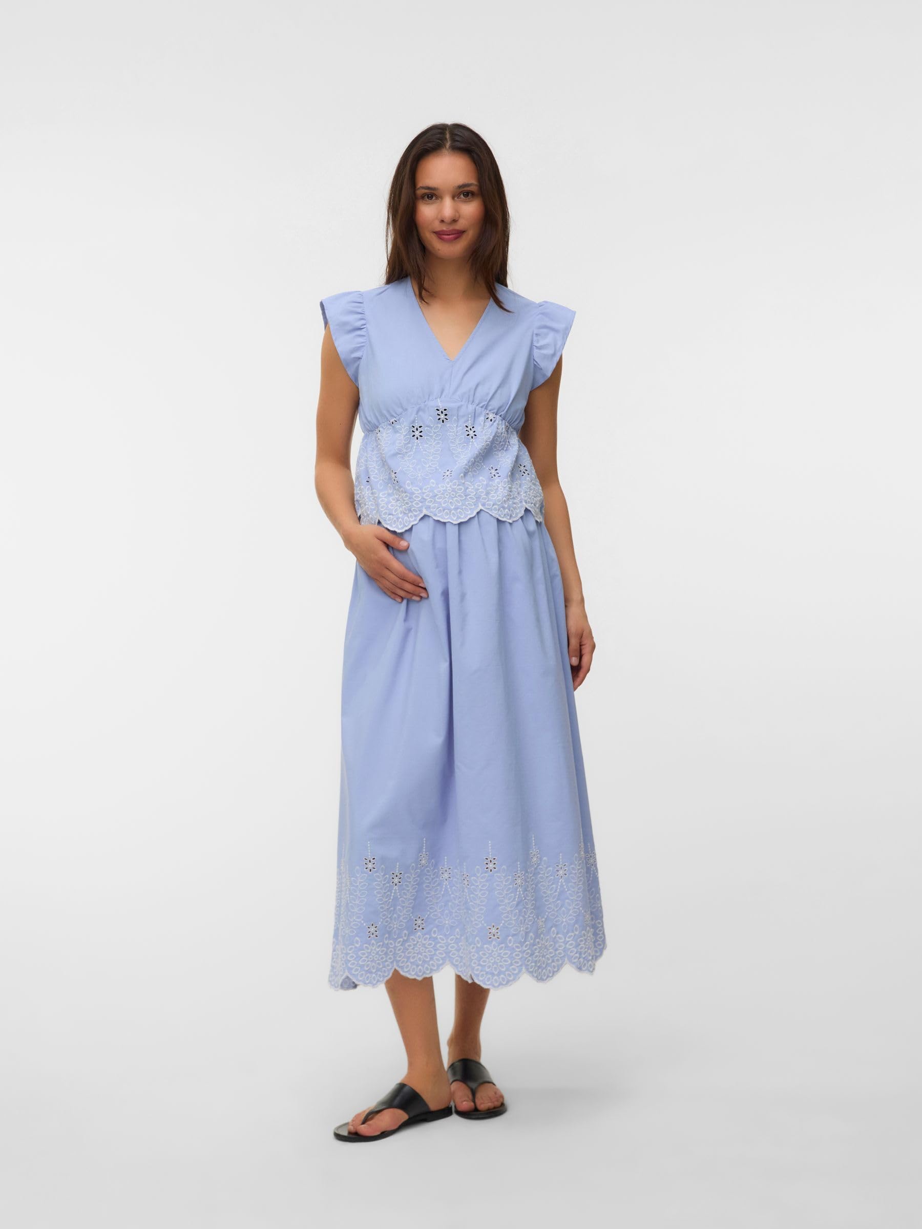mamalicious-mlpilar-umstandsbluse-mit-v-ausschnitt-und-lochstickerei image 4