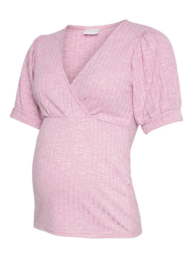 mamalicious-mlpilar-still-bluse-mit-v-ausschnitt-halbarm-und-wickel-stilllage-no image 1