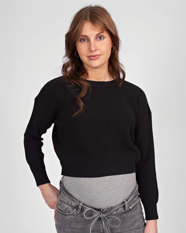 love2wait-knit-cropped-black-lang-rmeliges-strick-croptop-mit-freiem-bauch image 1