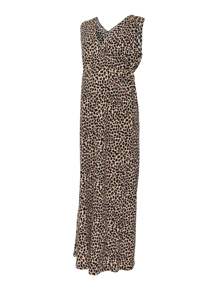 mamalicious-mlkalina-umstandskleid-mit-leomuster-maxikleid-mit-v-ausschnitt-zum- image 1